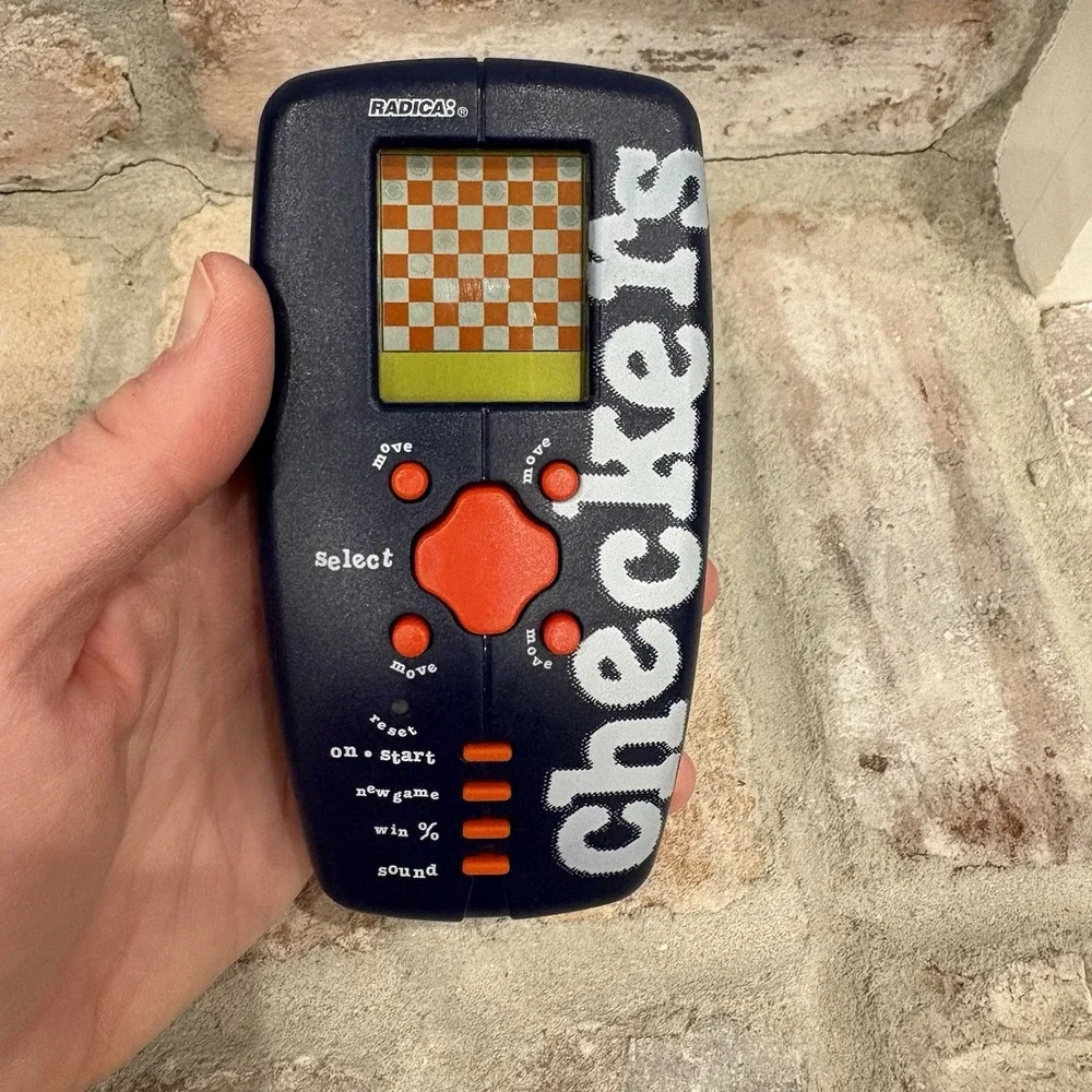 Vintage Checkers Radica Handheld Video Game Tested Working